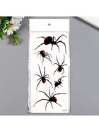 Переводные тату на тело цветные «Пауки», 21×9.5 см  (артикул 6302368)  большой выбор товаров оптом и в розницу по низким ценам с доставкой