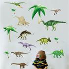 Наклейка пластик интерьерная цветная "Динозавры и пальмы" 50х70 см - фото 9278894