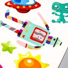 Наклейка пластик интерьерная цветная "Роботы" 50х70 см - фото 6426882