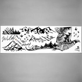 Наклейка пластик интерьерная чёрная "Дикая птица" 30х90 см