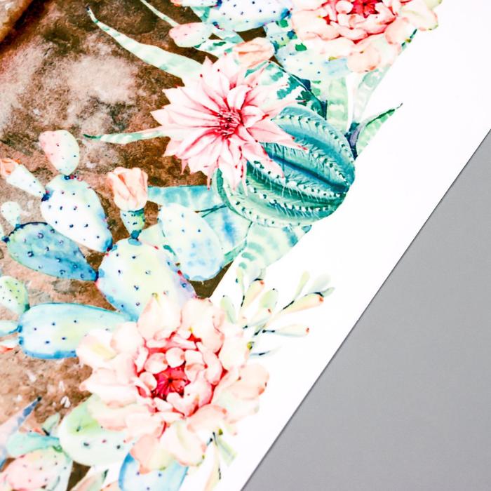 Наклейка пластик интерьерная цветная "Кактусы в горшочке" 30х60 см - фото 1896974585