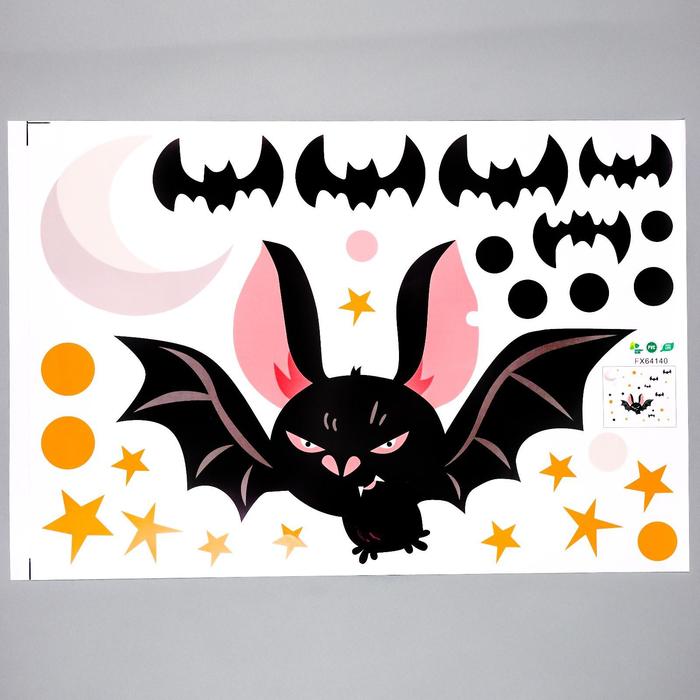 Наклейка интерьерная цветная «Летучие мыши», 40×60 см - Фото 1