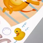 Наклейка интерьерная цветная «Банные процедуры - зверята», 30×90 см, набор 2 листа - фото 44605847