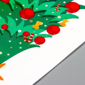 Наклейка интерьерная цветная «Снеговик и ёлочка», 20×30 см