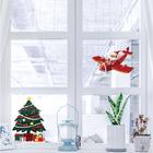 Наклейка пластик интерьерная цветная "Ёлочка и Дед мороз на самолете" 20х30 см - фото 318539484