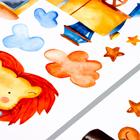 Наклейка пластик интерьерная цветная "Зверушки на поезде" 45х60 см набор 2 листа - фото 804515918