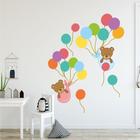 Наклейка пластик интерьерная цветная "Медвежата на воздушных шариках" 45х60 см - фото 318539517