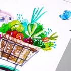 Наклейка пластик интерьерная цветная "Девушка на велосипеде" 50х70 см - фото 60904724