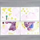 Наклейка пластик интерьерная цветная "Медвежонок в колпаке на месяце" 25х35 см набор 4 листа   67703 - фото 804515953