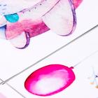 Наклейка пластик интерьерная цветная "Мишка и зайка на облачке" 25х35 см набор 4 листа - фото 804515960