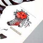Наклейка пластик интерьерная цветная "Зебра и маки" 50х70 см - Фото 3