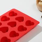 Форма для шоколада Доляна «Сердце с узором», 21×14,5×2 см, 12 ячеек, цвет МИКС - Фото 3