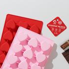 Форма для шоколада Доляна «Сердце с узором», 21×14,5×2 см, 12 ячеек, цвет МИКС - Фото 5