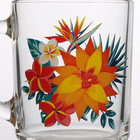 Кружка стеклянная «Тропические цветы», 200 мл, рисунок микс - Фото 2