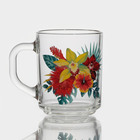 Кружка стеклянная «Тропические цветы», 200 мл, рисунок микс - Фото 6