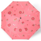 Зонт автоматический «Summer fruit», ветроустойчивый, 3 сложения, 8 спиц, R = 48/55 см, D = 110 см, цвет МИКС - фото 11831959