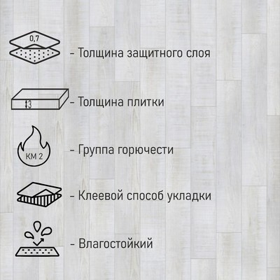 Плитка ПВХ для пола Tarkett LOUNGE NORDIC, 914×152 мм, толщина 3 мм, 2.09 м²