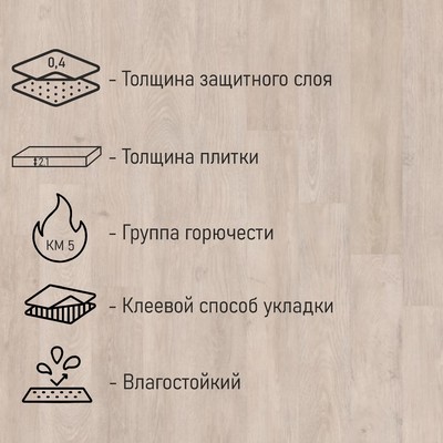 Плитка ПВХ для пола Tarkett NEW AGE NORMAN, 914×152 мм, толщина 2.1 мм, 2.5 м²