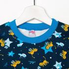 Пижама для мальчика, тёмно-синяя, рост 128 см - фото 35239788