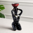 Подсвечник "Дива", чёрный, керамика, 22 см, чаша микс - Фото 2