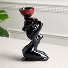 Подсвечник "Дива", чёрный, керамика, 22 см, чаша микс - Фото 3