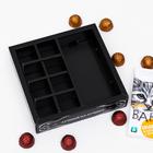 Коробка под 8 конфет + шоколад, с окном , мужская, черная, 17,7 х 17,85 х 3,85 см - Фото 3