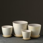 Набор горшков  "Глянец бутон" жемчуг, 4 предмета  1 / 2 / 3,8 / 5,4 л - фото 26157564