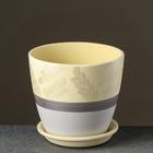 Набор горшков  "Роспись бутон" дижон-желтый, 4 предмета 1 / 2 / 3,8 / 5,4 л - фото 24422329