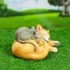 Садовая фигура "Кошка с мышкой спят" 30х18см - Фото 2