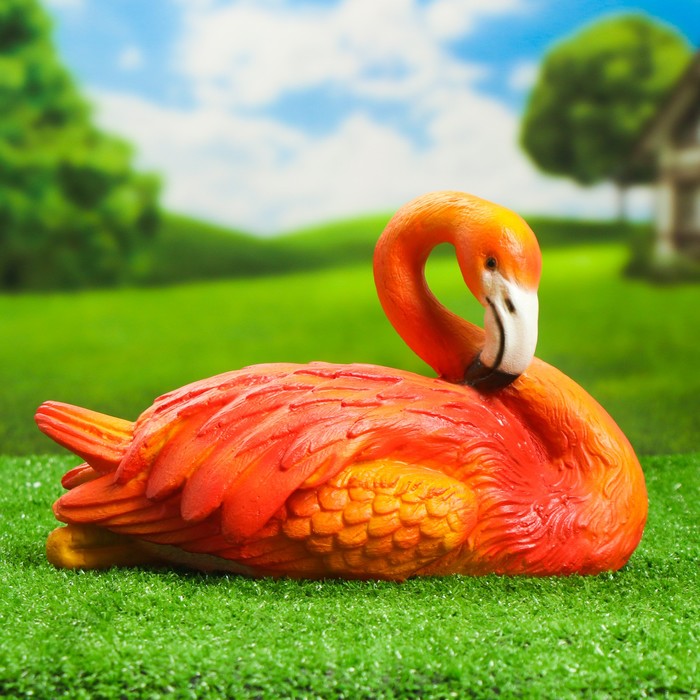 Садовая фигура из полистоуна «Фламинго» 16×19×30 см - Фото 1