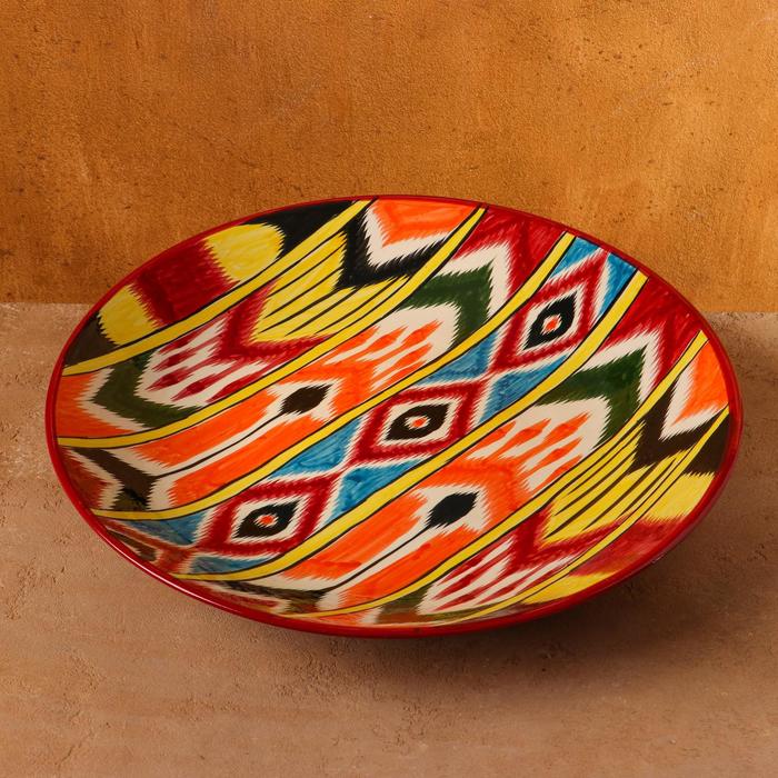 Ляган Риштанская Керамика "Атлас", 42 см, разноцветный - фото 1905796362