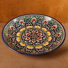 Ляган узбекский Риштанская керамика «Цветы», для плова, d=32 см, синий - Фото 1