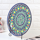 Ляган узбекский Риштанская керамика «Цветы», для плова, d=36 см, синий - Фото 3