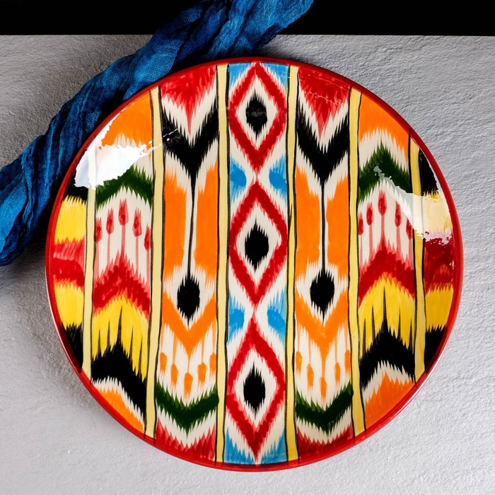 Ляган Риштанская Керамика "Атлас", 32 см, разноцветный - фото 1905796408