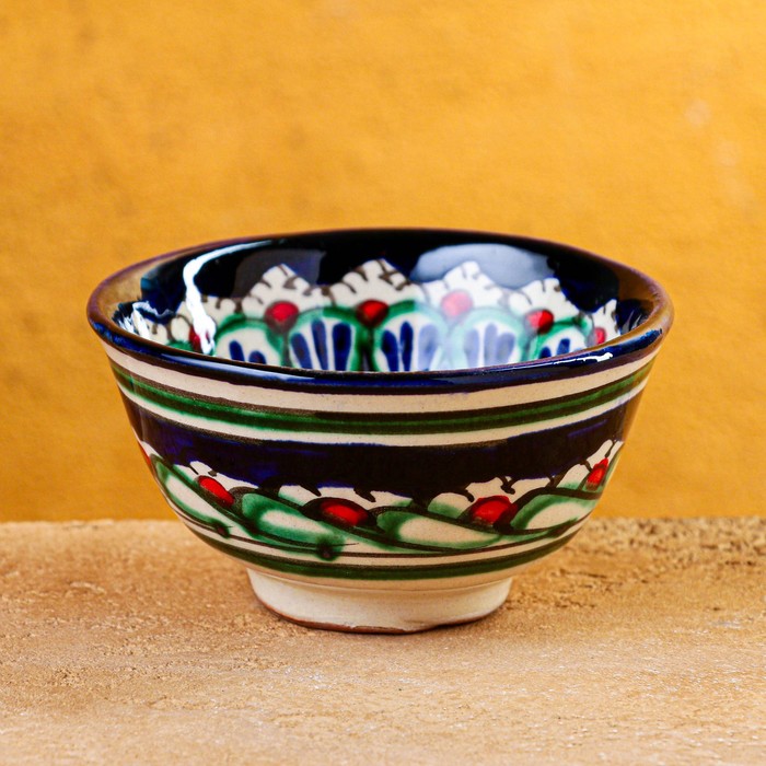 Пиала узбекская Риштанская Керамика «Узоры», 180 мл, d=9.5 см, МИКС - Фото 1