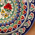 Тарелка Риштанская Керамика "Цветы",  26 см, синяя микс - Фото 3