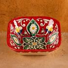 Салатник Риштанская Керамика «Цветы», 350 мл, 14×5 см, красная, микс - Фото 1