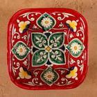 Салатник Риштанская Керамика «Цветы», 350 мл, 14×5 см, красная, микс - Фото 2