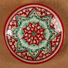 Тарелка узбекская Риштанская Керамика «Цветы», d=15 см, красная, узор МИКС - Фото 2