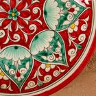 Тарелка Риштанская Керамика "Цветы", красная, плоская, 15 см, микс - Фото 3