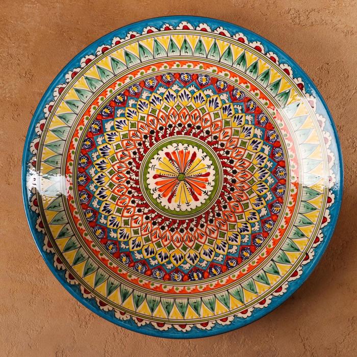 Ляган Риштанская Керамика "Узоры", 42 см, разноцветный - фото 1905796488