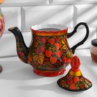 Чайник керамика «Яркий», 800 мл, хохлома - Фото 2