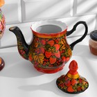 Чайник керамика «Яркий», 800 мл, хохлома - Фото 3
