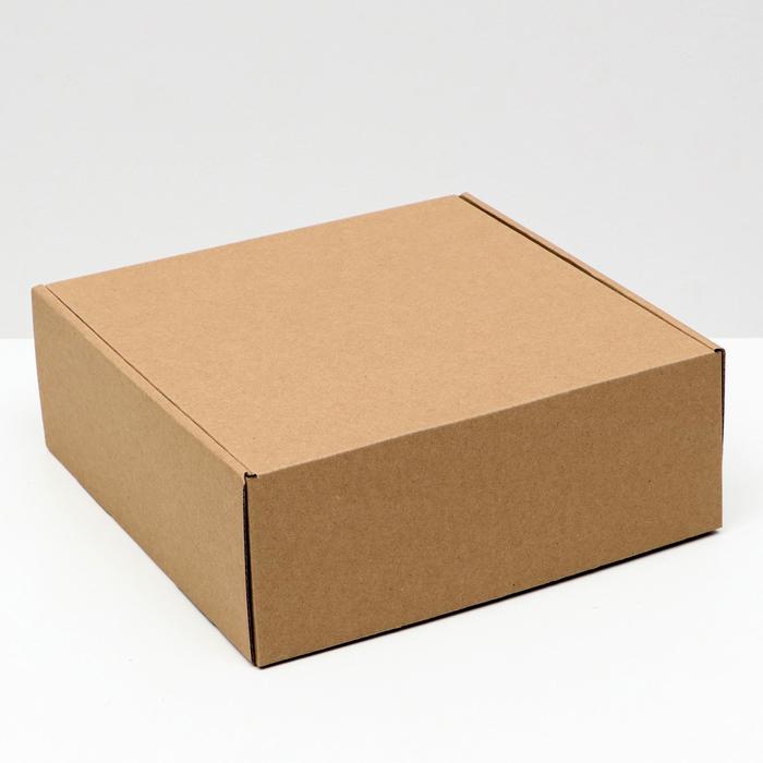 Коробка самосборная, крафт, 25 х 25 х 9,5 см