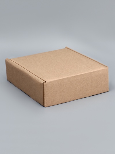 Коробка самосборная, крафт, 21.1×22.2×6.9 см