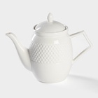 Чайный сервиз на подставке BellaTenero, 15 предметов: чайник 850 мл, 6 кружек 70 мл, сахарница с ложкой 300 мл, молочник 250 мл, 6 блюдец, фарфор, белый - Фото 11