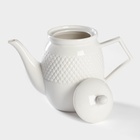 Чайный сервиз на подставке BellaTenero, 15 предметов: чайник 850 мл, 6 кружек 70 мл, сахарница с ложкой 300 мл, молочник 250 мл, 6 блюдец, фарфор, белый - Фото 12