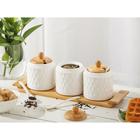 Банки для сыпучих BellaTenero «Тюльпан», 300 мл, с ложками, на бамбуковой подставке, фарфор, белые - Фото 12