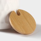 Банки для сыпучих с ложками на бамбуковой подставке BellaTenero «Герда», набор 2 шт., фарфор, белые - Фото 5