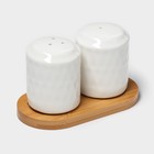 Набор фарфоровый для специй на деревянной подставке BellaTenero «Герда», 2 предмета: солонка 85 мл, перечница 85 мл, белый - Фото 5